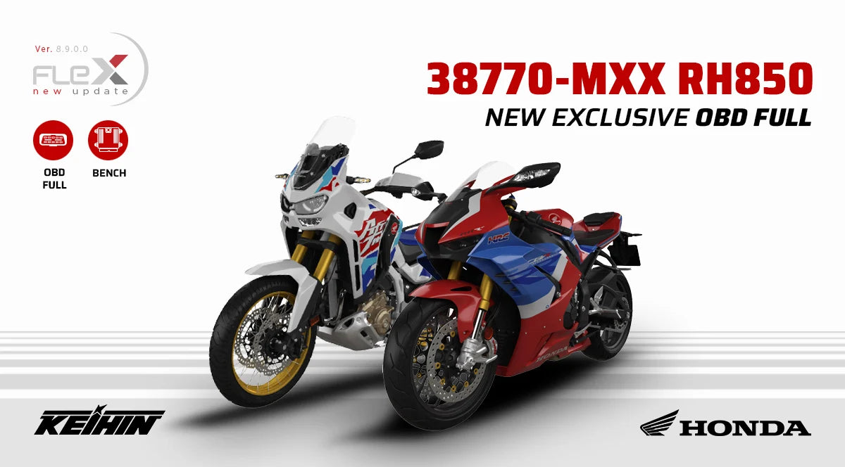 Flex 8.9.0.0 update banner for Honda Keihin 38770-Mxx ECUs