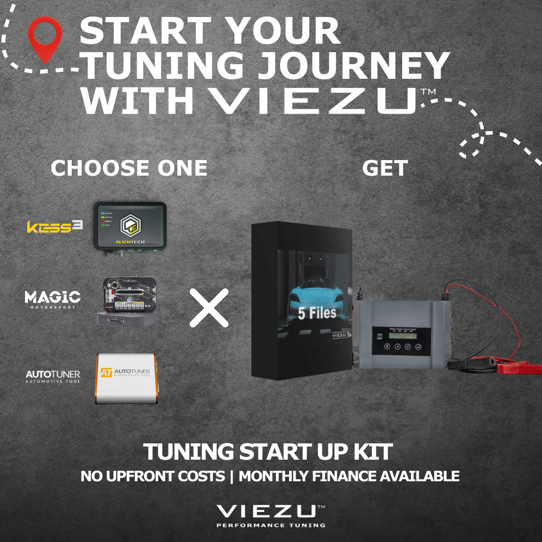 Start your tuning journey with Viezu. Choose your tuning start up kit. Between KESS V3, Autotuner or Magic Motorsport FLEX. No up front costs. Monthly finance available – Viezu USA