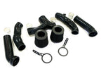 Complete Jaguar F-Type cold air induction kit contents with hoses, filters and brackets