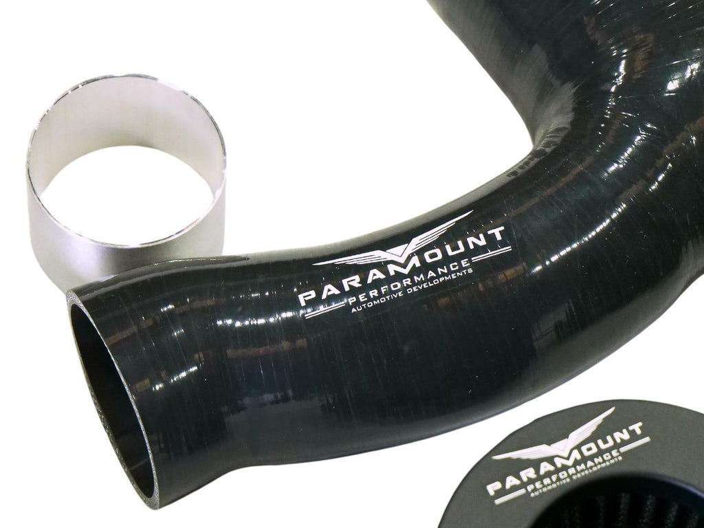 Black silicone intake hose with aluminium joiner for Jaguar F-Type
