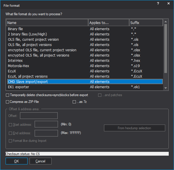 WinOLS OLS1004 CMD Slave Files Import/Export Plugin